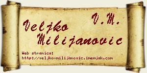 Veljko Milijanović vizit kartica